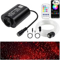 Small Size 6W RGBW APP Twinkle Shooting Star Fiber Optic Lights, Music Activated 150pcs*0.03in(6.5ft/2m) Optical Fiber Star Ceiling Light Kit for Car Starlight Headliner/Home