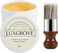 LUXGROVE® Leather & Furniture Repair Salve & Brush Set, Leather Cleaner and Conditioner for Furniture - UV Protectants Help Prevent Cracking or Fading, Wood, and Vinyl Conditioner - 8oz