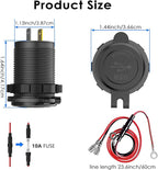 QC3.0 Dual USB 12V Outlet with Touch Switch: 12 Volt Marine Socket Golf Cart USB Port DC Car Charger Waterproof Power Adapter Cigarette Lighter Mount Fast Charge for Boat Motorcycle ATV RV
