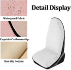 Car Towel Seat Cover, Performance Microfiber Washable Non Slip Vehicle Front Seat Covers, Sweatproof Automotive Interior Chair Protectors, Universal for SUV Automobile Truck (White)