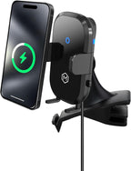 Wireless Car Charger Mount - Auto Scan & Auto Grip Car Phone Mount - Compatible with iPhone 14/15/16/17/Galaxy, Smartphones - Fast Charger Car Mount Accessories for Tesla’s Dash/Center