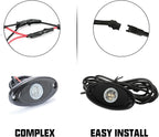SUNPIE 8 Pods Quick Connect Blue Rock Lights, 4M Extension Wires Each Light, 3 High Power Chips, Rubber Mounting Pads, IP67 Waterproof Rock Lights Fits for Trucks Trailer Cars SUV ATV UTV Boats