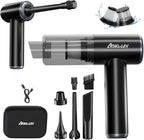 aokway Car Vacuum Portable Cordless 15000PA Powerful Suction, 7500mAh, 4-in-1, High Power Mini Vacuum Cleaner for Car, Home, PC, Keyboard, Desk Cleaning Small Handheld Rechargeable (Black)