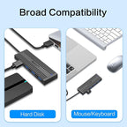 SmartQ 4-Port USB 3.0 Hub, High-Speed Data Hub, USB Port Expander for Laptop, PC, iMac, Surface Pro, XPS, Flash Drives, Mobile HDD, and More (Slim USB 3.0 Hub - 0.5 ft)
