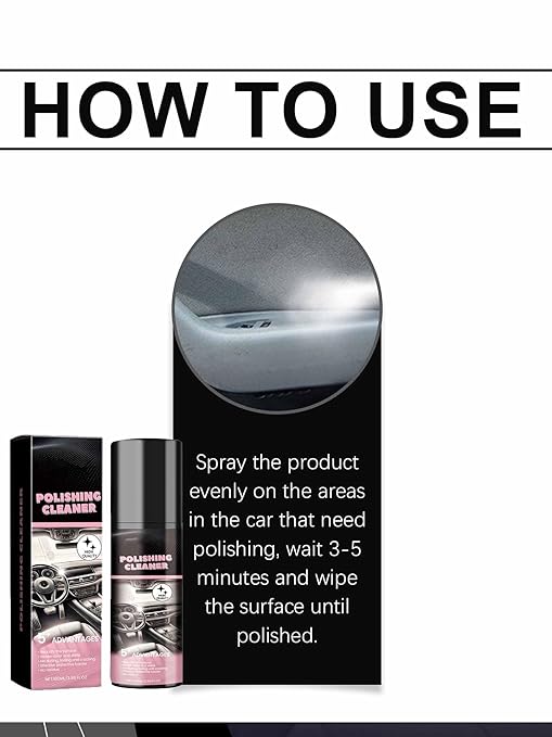 Silicona para Carro Interior Brillo Y Olor, Multipurpose Polishing Cleaner Car Interior Cleaner, Vehicle Interior Polish Interior Detailer Spray for Car, Rubber, Leather (2pcs)
