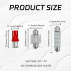 24PCS LED Interior Car Lights, Interior Car Lights Dome Light Set T10 31 mm 42 mm Replacement Bulbs for Top Map Dome Tail Cab Lights and License Plate Courtesy Lights Accessories (Red)