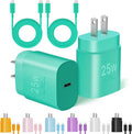 Type C Charger Fast Charging, 2Pack [10FT&6FT] Long USB C Cable with 25W Phone Super Fast Charger Block Compatible with Galaxy S25/S24/Plus/Ultra,iPhone 15/16/17/Air/Plus/Pro Max