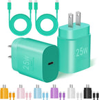 Type C Charger Fast Charging, 2Pack [10FT&6FT] Long USB C Cable with 25W Phone Super Fast Charger Block Compatible with Galaxy S25/S24/Plus/Ultra,iPhone 15/16/17/Air/Plus/Pro Max