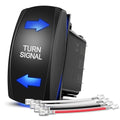 Nilight Turn Signal Switch Blue 4Pin ON-Off-ON Laser Etched SPDT Toggle Rocker Switches 12V 20A 24V 10A Jumper Wires for Cars RVs Campers Trailers