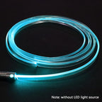 Super Bright MMA Plastic Optic Fiber Side Glow Unibody Band Edge Cable Car LED Illumination Optic Fiber Band Car Interior Atmosphere Lights (26.25ft)