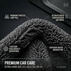Twisted Microfiber Towel, Premium Microfiber Towels for Cars, Car Drying Towel, Ultra Absorbent Quick Dry Towel, Drying Cloths Auto Detailing for Streak Free Auto Finish