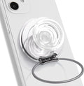 On The Grip Compatible with Magsafe Ultra-Thin Collapsible Phone Grip – Sleek Magnetic Phone Holder for iPhone & Android, 360 Rotation, Wireless Charger Compatible, Durable & Portable (White)