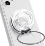 On The Grip Compatible with Magsafe Ultra-Thin Collapsible Phone Grip – Sleek Magnetic Phone Holder for iPhone & Android, 360 Rotation, Wireless Charger Compatible, Durable & Portable (White)