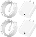iPhone 17e/17/17 Pro Max Fast Charger, 2-Pack 20W USB C Wall Charger Fast Charging Block with 10FT Long USB-C Cable Cord for iPhone 17e/17/17 Pro Max/16e/16/15 Pro/Plus, iPad Pro 13/12.9/11, AirPods