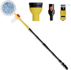 Car Wash Brush with Long Handle,Auto Rotating Car Wash Brush Cleaning Kit 360° Spin Car Mop with Pressure Washer Gun and Hose Nozzle for Cars RV Truck Yards Gardens etc