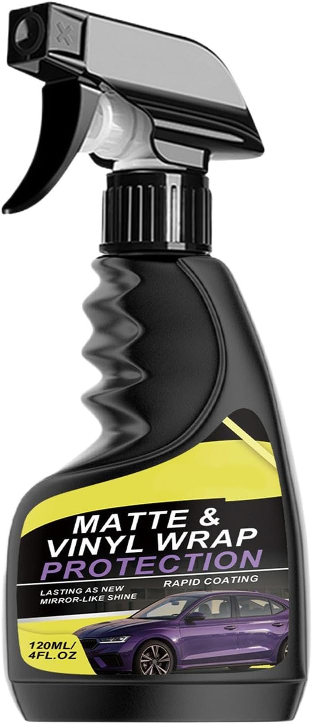 Car Interior Cleaning Spray - 120ml Matte Coating Hydrophobic UV Protection - Car Wrap Cleaner Detailer - for Stain Dust Oil Film Removal, Door Panel Seat Rubber Wheels