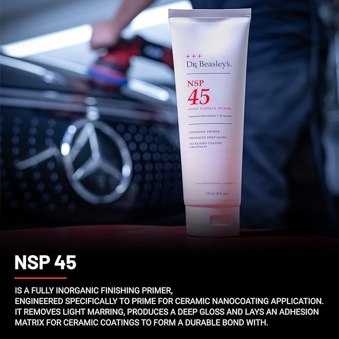 Dr. Beasley's NSP 45 Finishing Primer for Autos - Primes Ceramic Nanocoating Application, Removes Light Marring, Creates Deep Gloss, Enables Durable Long Lasting Paint Bond. 32 Fl OZ