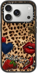 CASETiFY Impact iPhone 17 Pro Case [Slim/Compatible with Magsafe / 8.2 ft. 4X Military Grade Drop Protection] - Patched Cheetah - Clear Black