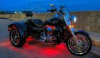 iJDMTOY 4pc Motorcycle Underglow LED Strip Light Kit RGB Neon Accent Night Riding Light Ground Effect Atmosphere Lighting Kit for Motorbike Trikes Golf Carts ATVs UTVs Decoration