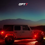 OPT7 Photon RGB LED Magnetic Rock Lights w/Bluetooth APP & Remote - 4 Pods Aluminum Frame Wide Angle Underglow Kit, IP68 Waterproof for Offroad Jeep SUV ATV UTV - Truck Decorations
