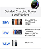 Qi2.2 25W Magnetic Car Mount Charger for 2025 2026 Toyota Camry Accessories, for Fast Charging Cell Phone Holder 12.3 Inch Screen Fixed Clip with Cooling Fan＆54W Fast Adapter