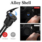 BATIGE USB 3.0 & HDMI to HDMI + USB 3.0 Car Mount Flush Cable, Alloy Shell Dash Panel Extension Cable with LED Indicator for Car Boat Motorcycle 1ft