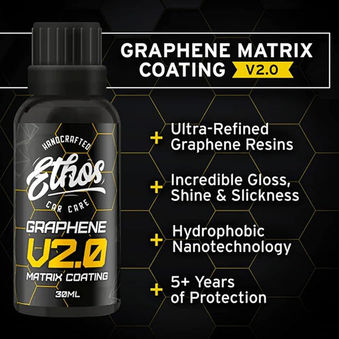 Graphene Matrix Coating with Applicator - Graphene Ceramic Coating | 5+ Years of Protection | Incredible Hydrophobic - Revolutionary Graphene Nanotechnology