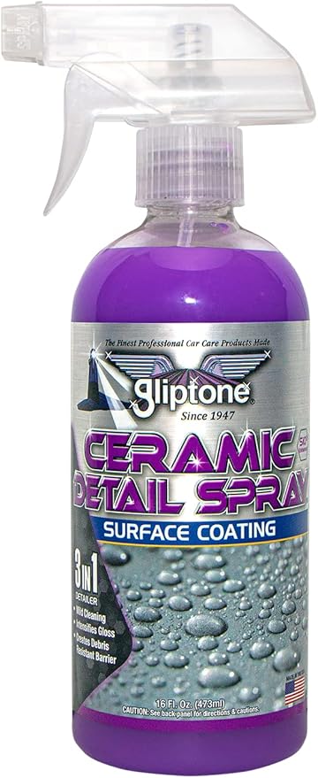 Gliptone Ceramic Detail Spray, Surface Coating, 3 in 1 Detailer (16 Fl Oz)