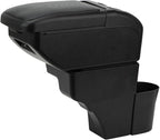AULPHIKE Compatible with Nissan Note Armrest 2016-2018 Car Center Console Organizer Armrests Double Layer Storage with USB Ports（Carbon Fiber Style）