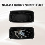 DGAZ Silk Purse Organizer Insert Fits LV Speedy 16/20/25/30/35/45 bags，Silky Smooth Bag Organizer，Luxury Handbag & Tote Shaper（Black，SP16）