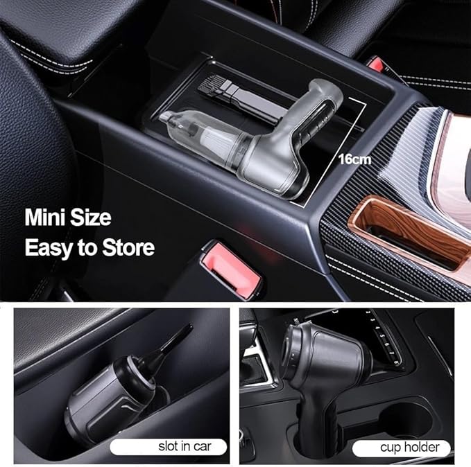 Powerful Wireless car Vacuum Cleaner with a Suction Power of 95,000Pa. Handheld