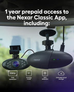 Nexar Pro Dual Dash Cam - 1 Year App Subscription Included - Unlimited Cloud Storage, Drive Recordings, Parking Mode, Night Vision, All Inside The Nexar App - WiFi HD Front Dash Cam (256 GB SD)
