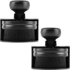 2 Pack Auto Detail Brushes, Tire Shine Applicator Brush, Automotive Tire Dressing Applicator Brush, High Density Portable Car Tire Brush with Seal Cover for Car Wash Kit(Black)