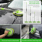 Car Detailing Kit Exterior, Car Wash Brush Kit with Long Handle 10pcs Set, Car Windshield Cleaner, Professional Car Care kits, Car Detailing Brush Set, Car Cleaning Drill Brush Kit with Extension Pole