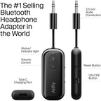 Twelve South AirFly SE, Bluetooth Wireless Audio Transmitter for AirPods/Wireless or Noise-Cancelling Headphones; Use with Any 3.5 mm Audio Jack on Airplanes, Gym Equipment or iPad/Tablets (Black)