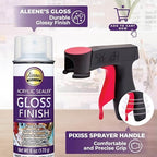 Aleene's Acrylic Sealer Spray (2-Pack) with Attachable Nozzle - 6 oz. Gloss Finish, Clear - Water Proof Sealant - Non-Yellowing - Includes Snap-in Spray Can Holder with Trigger