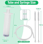 Auto Sunroof Drain Cleaning Tool, 120 Inch Flexible Tube Cleaning Brush with Pipe Cleaning Brush, Syringe Hose, and Syringe Soft Drain Brush, Car Sunroof Drain Cleaner for Drains, Sewers, Windshields