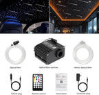 AMKI 450pcs 0.03in 9.8ft Twinkle Starlight Headliner Kit, Updated 2 in 1 Twinkle+Meteor Fiber Optic Light Box RGBW Sound Activated Mode for Car& Home Decoration, 240pcs Pure White Shooting Star