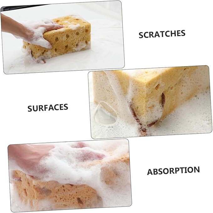 Cabilock 4pcs Auto Car Cleaning Beauty Waxing Sponge Car Wash Sponges Absorbent Cleaning Tools