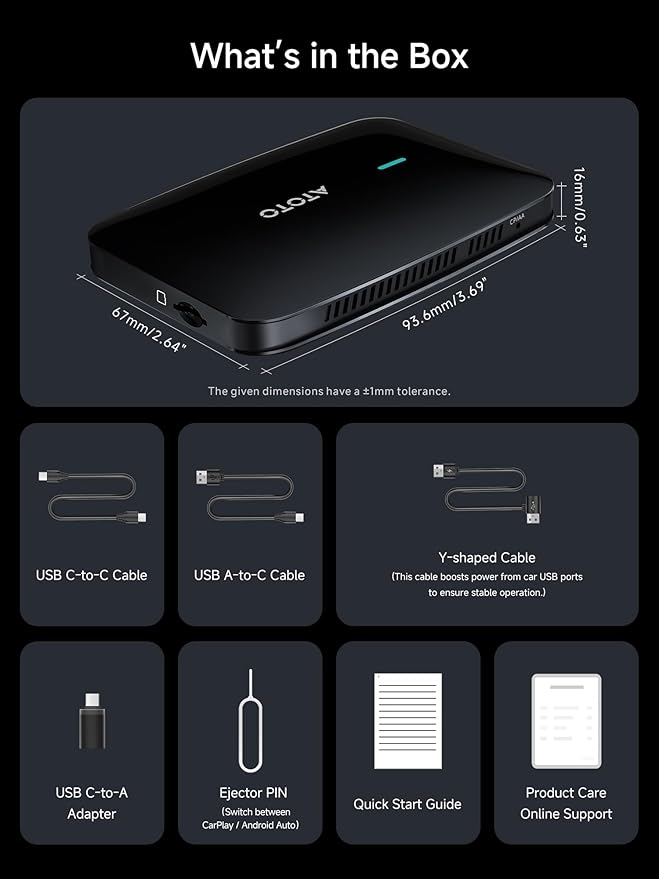 Magic AI Box, Wireless CarPlay/Android Auto Adapter, Car Video Box Supports for Netflix/YouTube/TikTok/TF Card, DriveChat AI Smart Box with GPS/Dual Bluetooth