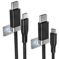 Magtame USB C to USB C Cable 2 Pack [3.3/5FT], StayCable with Magnetic Metal Plate Holder, 60W Fast Charging Type-C Charger Cord, Cable Management for iPhone 17/16/15, Laptop, Car, Original Design