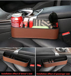 JEYODA Car Seat Gap Filler Organizer, Car Organizer Front Seat, Pack Auto Console Side Storage Box with Cup Holders，Car Organizers and Storage for Holding Phone, Sunglasses, Wallet 1PC (brown)