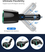 [2025 Upgraded] Cigarette Lighter Splitter, SUPERONE 180W 2-Socket Cigarette Lighter Adapter with Dual QC3.0 and 20W PD USB C Car Charger Splitter for GPS/Dash Cam/Laptop/iPad/iPhone 17/16/15/14/13/12