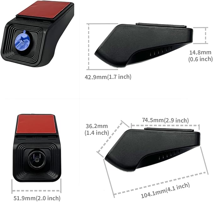 Fitcamx 2K Dual Dash Cam Suitable for Honda 2011-2024 Vehicles (Rhombus Dome Light), OEM Look, Front 1440P+Rear 1080P HD Video, Loop Recording, Built-in WiFi & APP, G-Sensor, Easy to Set, 64GB Card