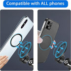 RECO Phone Magnetic Ball Mount Adapter Compatible with MagSafe, 360 Degree Rotate Mout Fit All 17mm/0.67inch Ball Joint Car Phone Holder, Compatible with All Phones