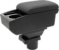 Car Armrest Box for Toyota Yaris Vitz 2006-2011 Auto Accessories Center Console Leather Arm Rest Double-Layer Storage Space with Cup Holder (Black Thread)