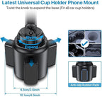 Miracase Cup Phone Holder for Car, [Upgraded Version] Adjustable Long Neck Car Cup Holder Phone Mount Cradle Friendly Compatible with iPhone Samsung Google and All Smartphones, Silver