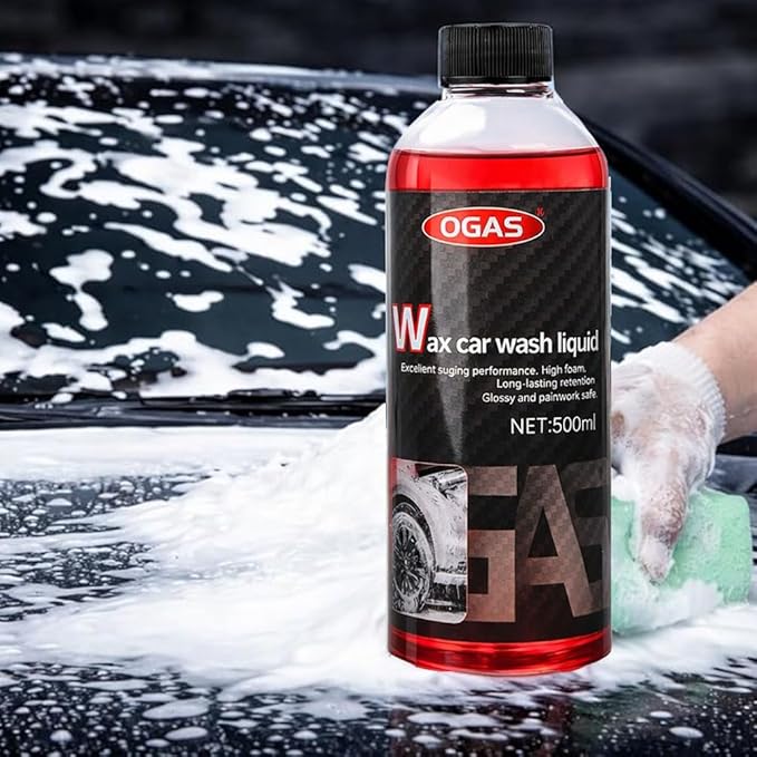 Car Wash Soap High Foam, pH Balanced Car Shampoo with Wax, Concentrated Auto Cleaning Liquid for Scratch-Free Wash, Shine & Paint Protection, for Foam Cannon & Bucket Wash (500ml)