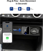 Wireless CarPlay Adapter for iPhone(2025 Upgraded) – Convert Factory Wired to Wireless, Dual-Band 5.8GHz/2.4GHz Wi-Fi, Plug & Play for iOS 10+, No Delay, Auto-Reconnect