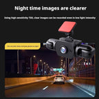 Full View Car Dashcam System, 360° 4 Channel Dash Cam for Cars Front/Rear/Left/Right, 4k Definition 1080p with 32/64/128GB, with Interior Infrared Light Sensor Loop Recording